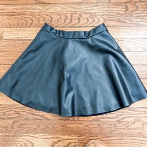 H&M Girl’s Black Faux Leather Flared Skirt